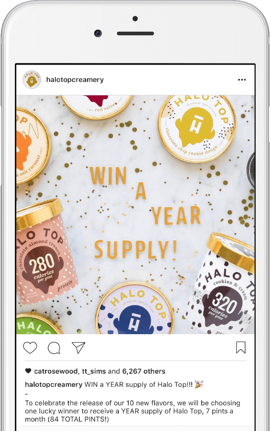 Halo Top — Win a year supply, Instagram post